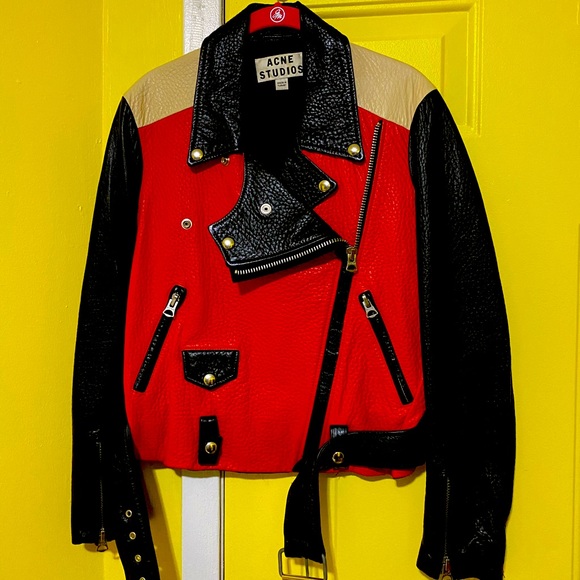Rare Acne Studios color block leather jacket!!! .Brand new!!! - Picture 2 of 8